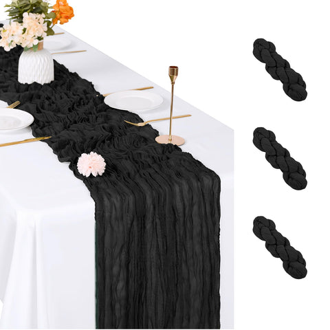 ACSUIT funda gasa negra rectangular 17x108, añade elegancia a la mesa para eventos