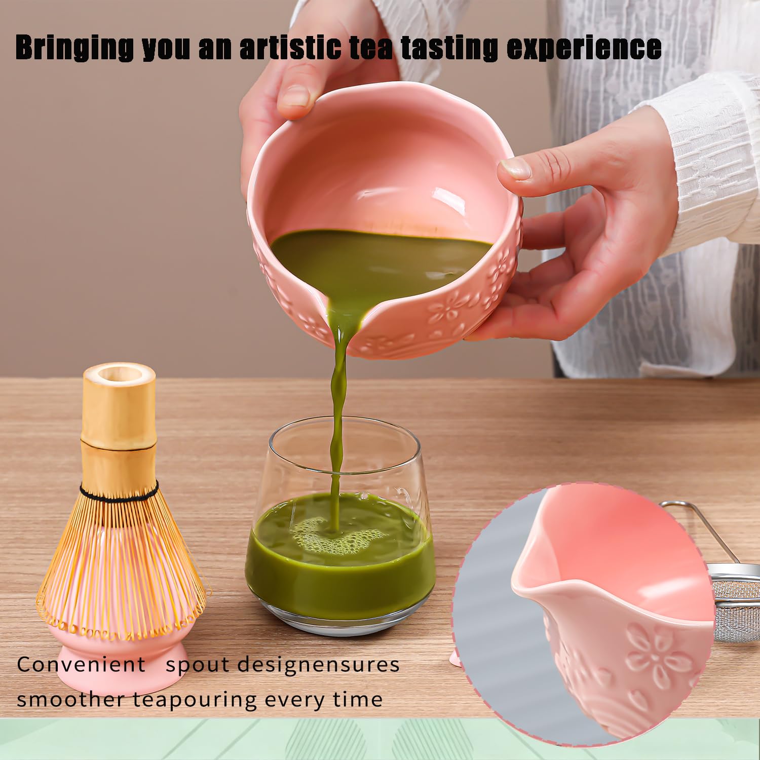 Actbaby cuchara de bambú para dosificar polvo de matcha con precisión