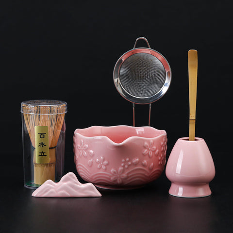 Actbaby tazón cerámico rosa para batidos de matcha, diseño estable y fácil de limpiar