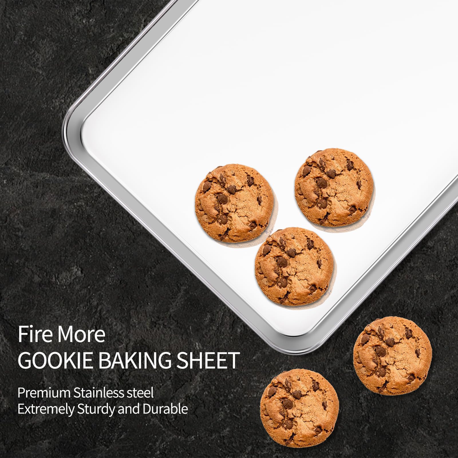 ACTUKSX bandejas horno acero inoxidable 18 pulgadas, dimensiones 17-5 x 13 pulgadas para recetas caseras.