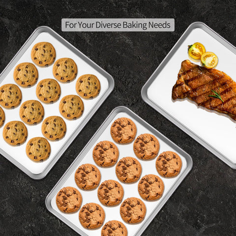 ACTUKSX bandejas horno acero inoxidable 18 pulgadas, uso para galletas y brownies.
