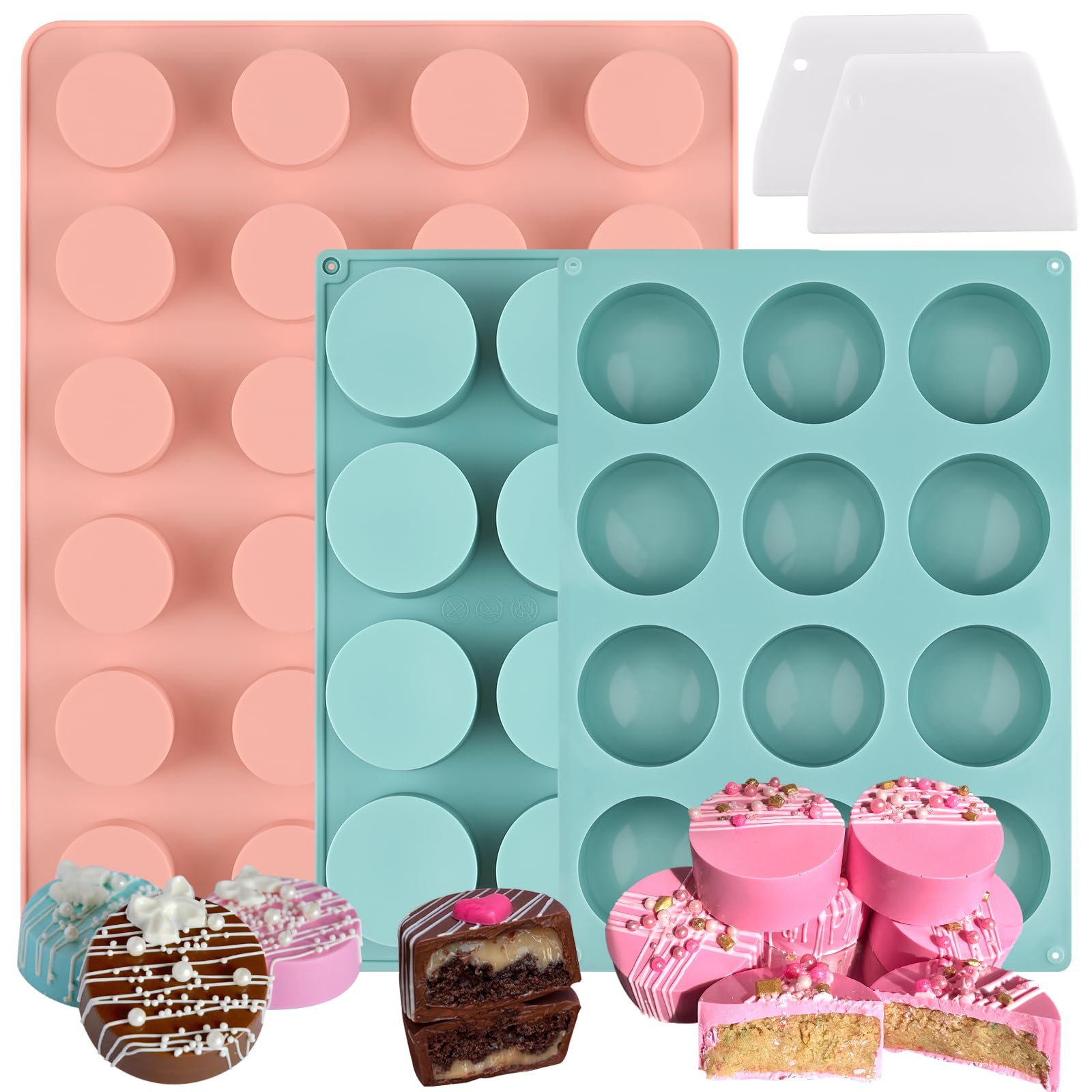 Actvty molde silicona bolitas de pastel 24 cavidades para desmolde suave