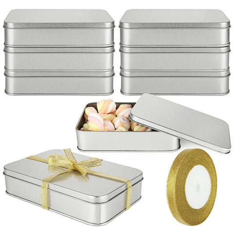 ACXFOND latas metálicas rectangulares con tapa para regalos y almacenamiento seguro