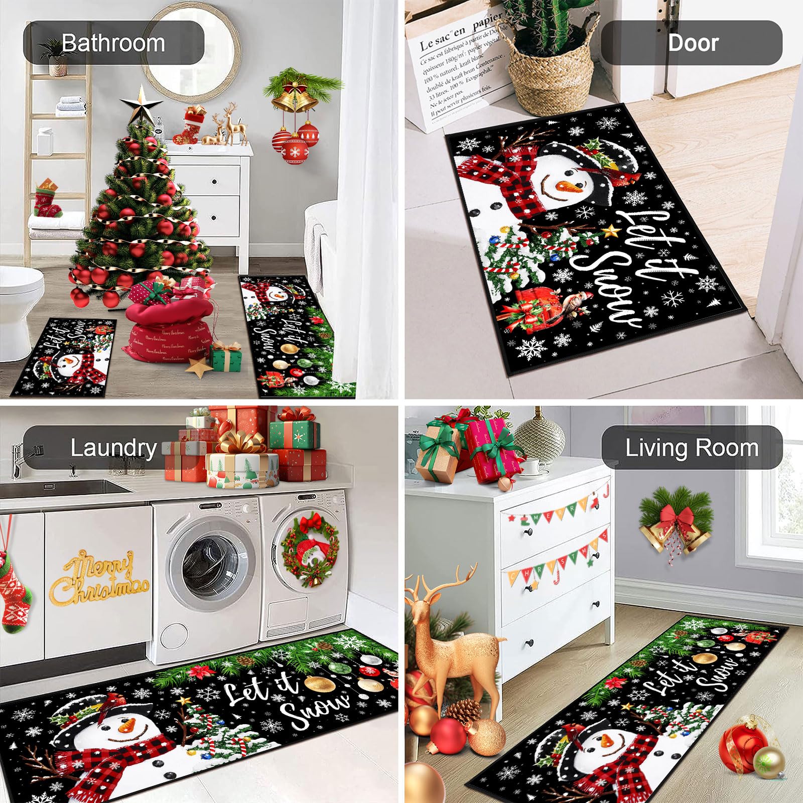 ACZHHZC Let It Snow: tamaño 17x47 pulgadas para cocinas amplias