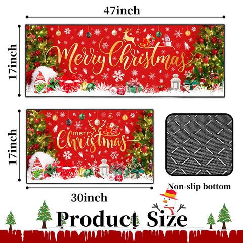 ACZHHZC alfombra cocina 17x47 árbol navideño, diseño duradero para uso diario.