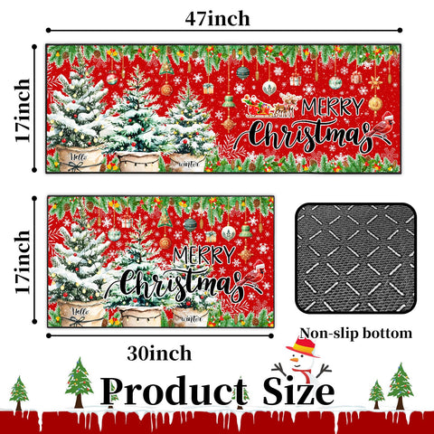 ACZHHZC alfombra cocina bolas-navidad; diseño festivo y antideslizante para la cocina.