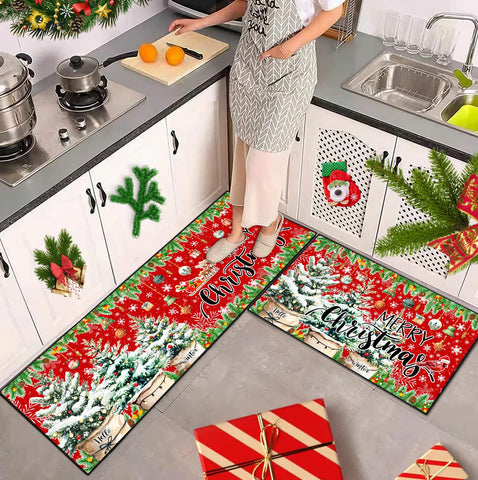 ACZHHZC alfombra cocina copos-nieve; ideal para suelos resbaladizos.