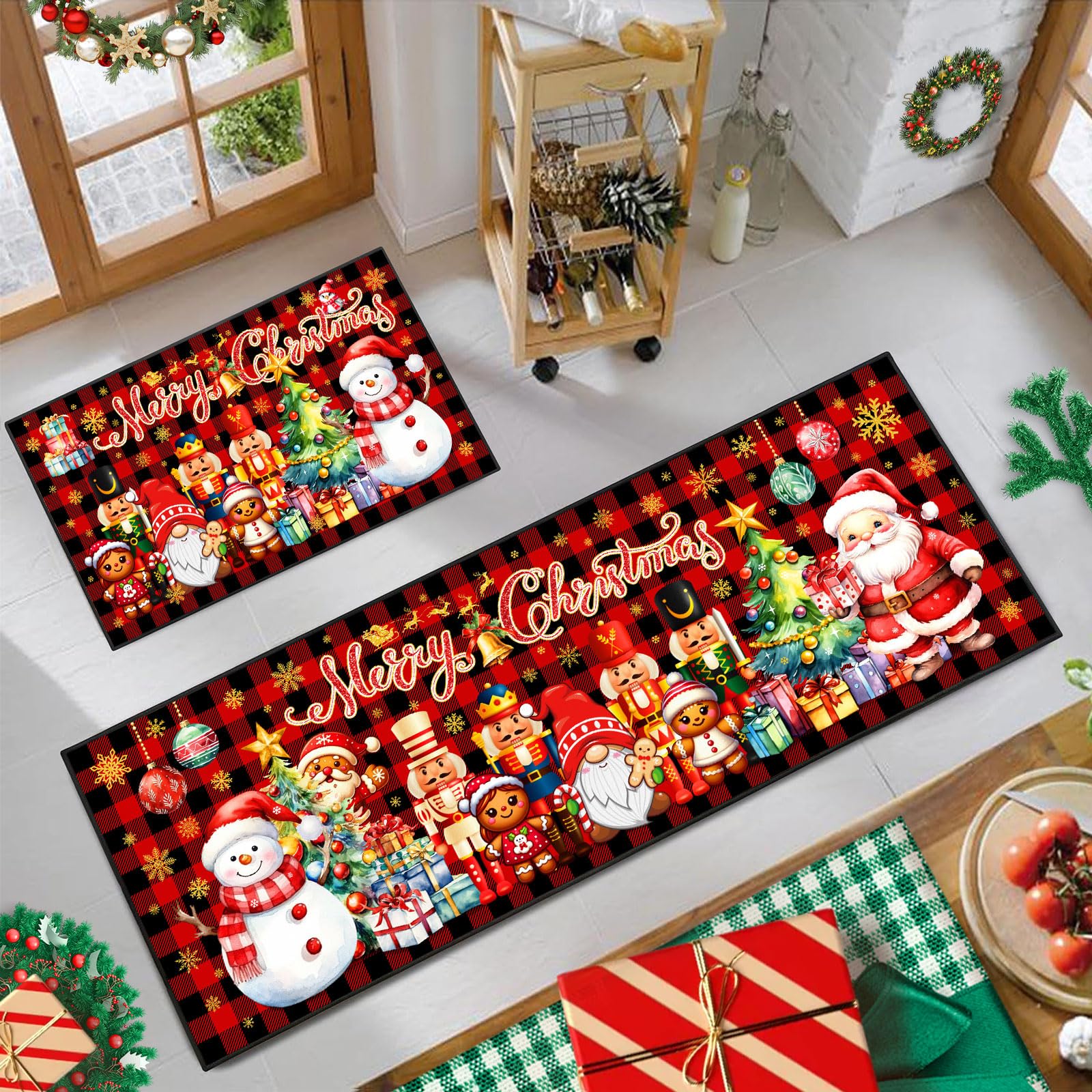ACZHHZC muneco-nutcracker cocina: alfombra decorativa y absorbente para la cocina.