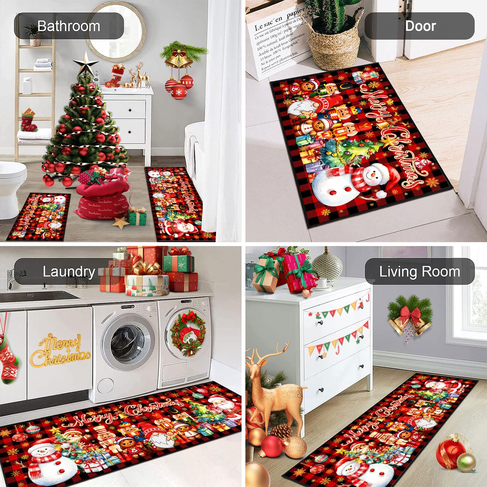 ACZHHZC patron-buffalo-plaid-cocina: diseño clásico para decoración invernal.