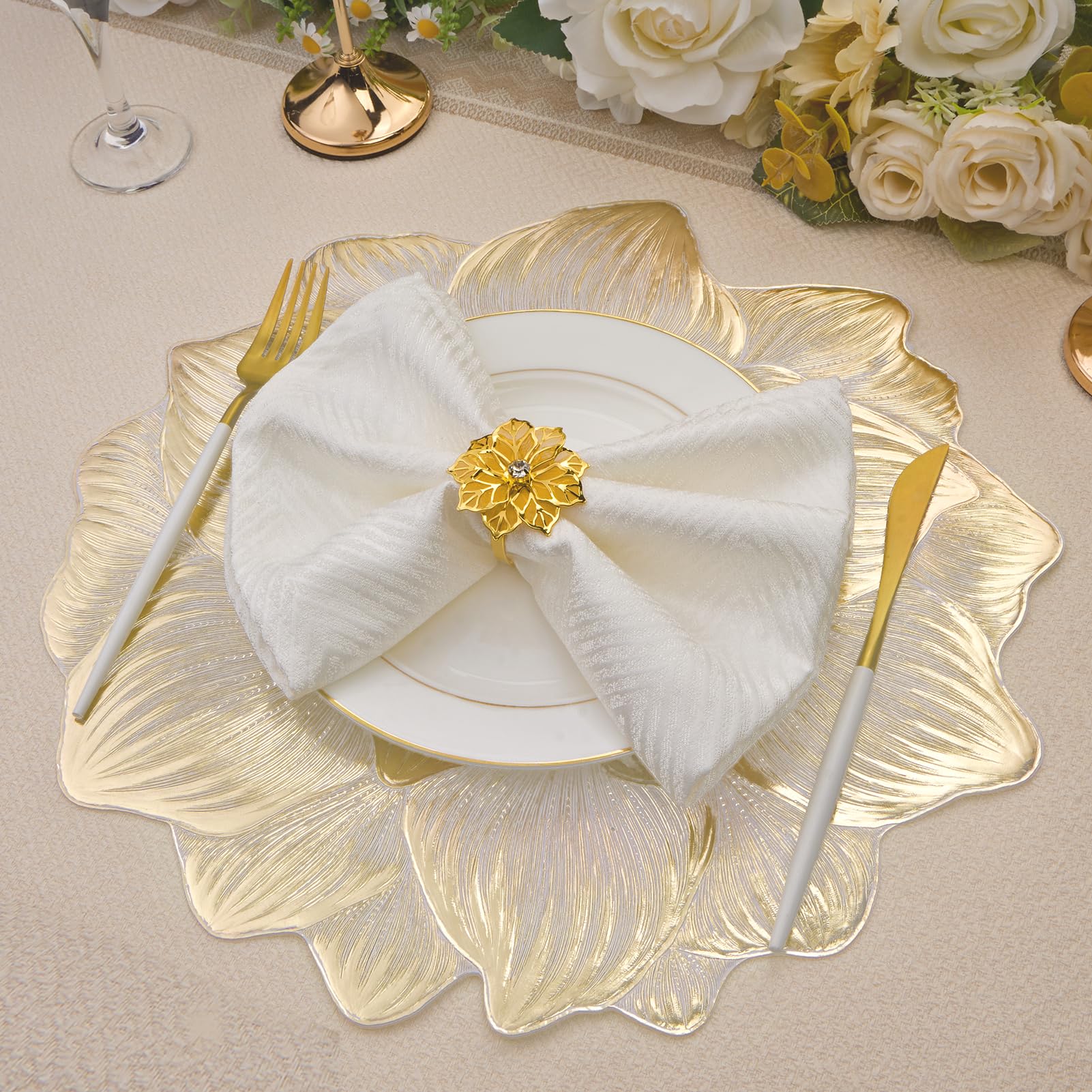 Mantel dorado AdasBridal impermeable protege la mesa de manchas.