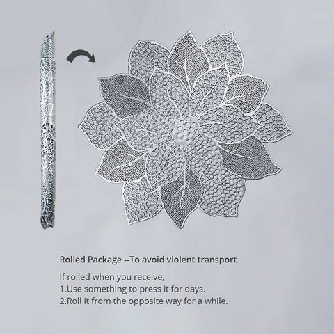 Mantel AdasBridal hibisco tallado, diseño moderno para comidas en casa.