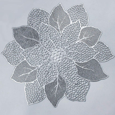 Mantel individual AdasBridal hibisco redondo metálico, protege la mesa con estilo.