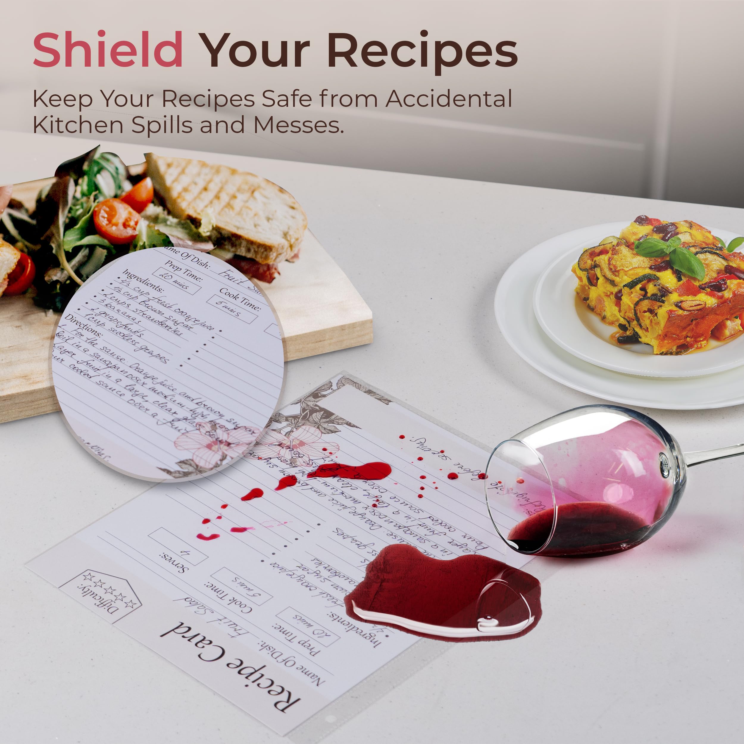 Addimay libro de recetas con encuadernación de 3 anillos para organizar recetas
