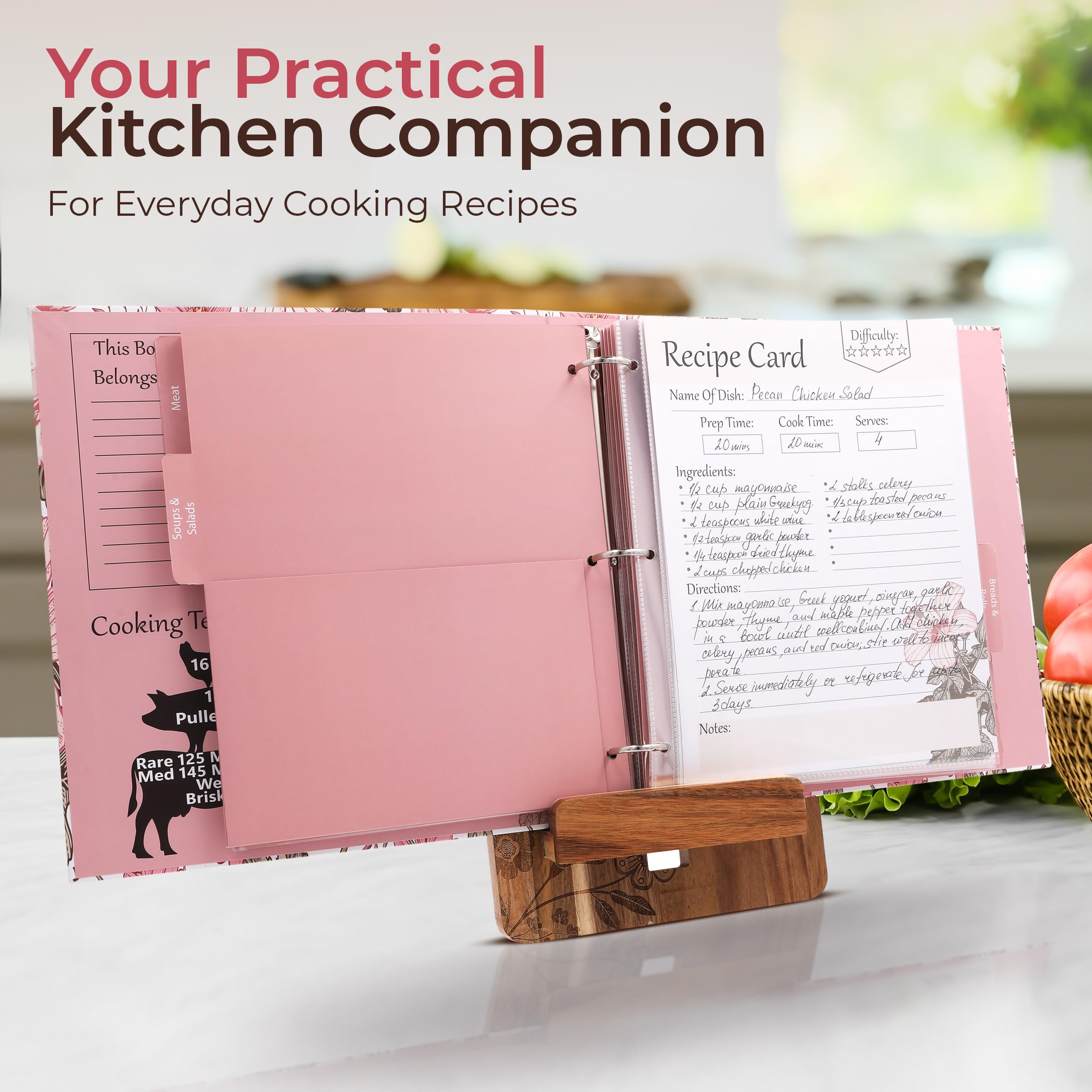 Addimay libro de recetas con medidas amplias para escribir sin apretar notas