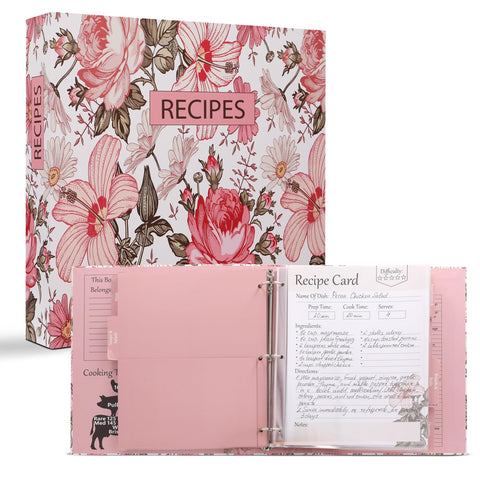 Addimay libro de recetas con portada dura para conservar recetas familiares