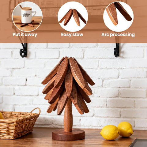 ADDSSFUBAO platos calientes árbol madera nuez, diseño elegante para la mesa