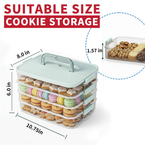 ADECTA contenedores galletas apilables con tapas, mantienen galletas frescas y sin olores.