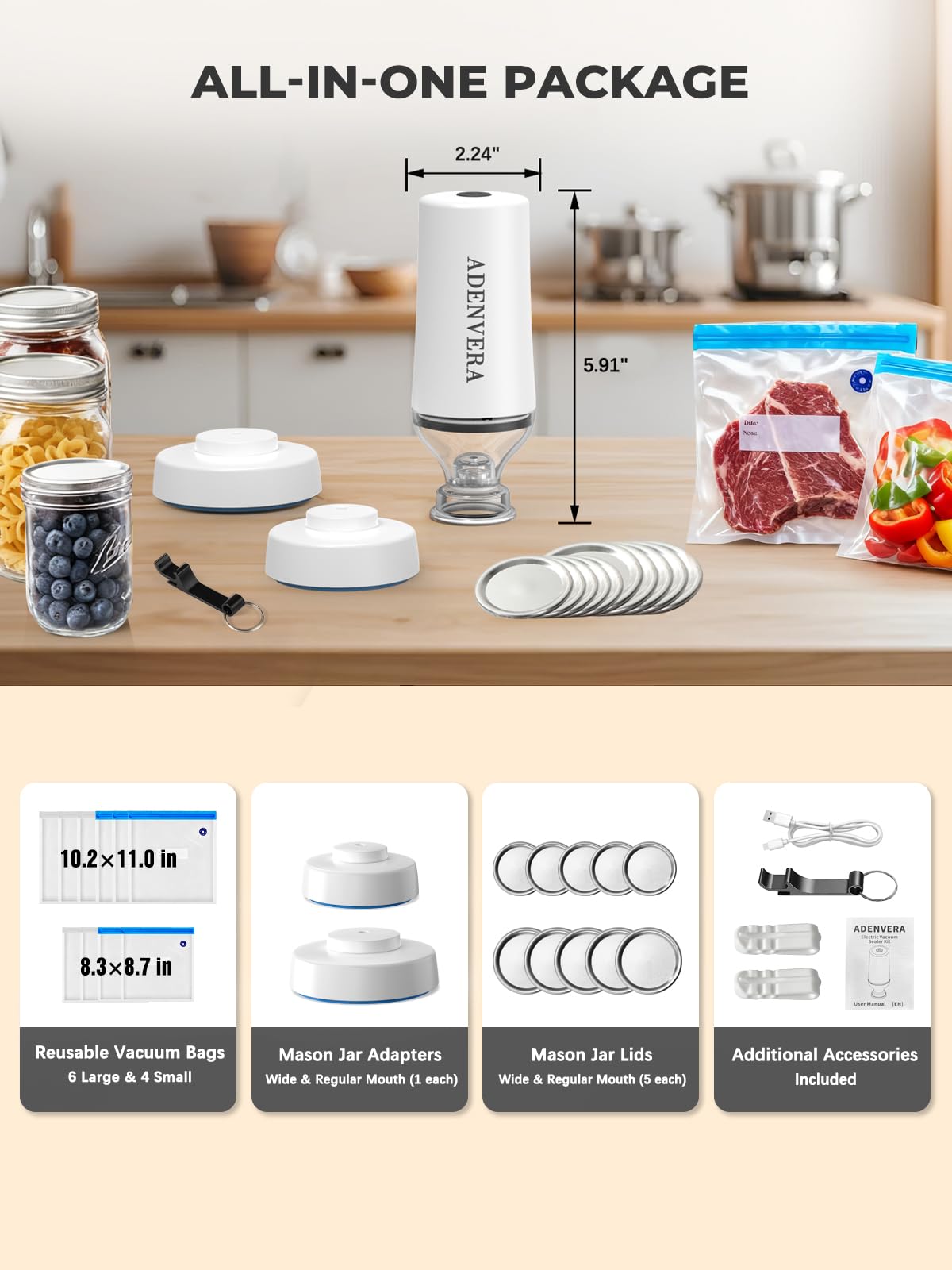 ADENVERA diseño portátil y ligero para cocina, viaje o camping