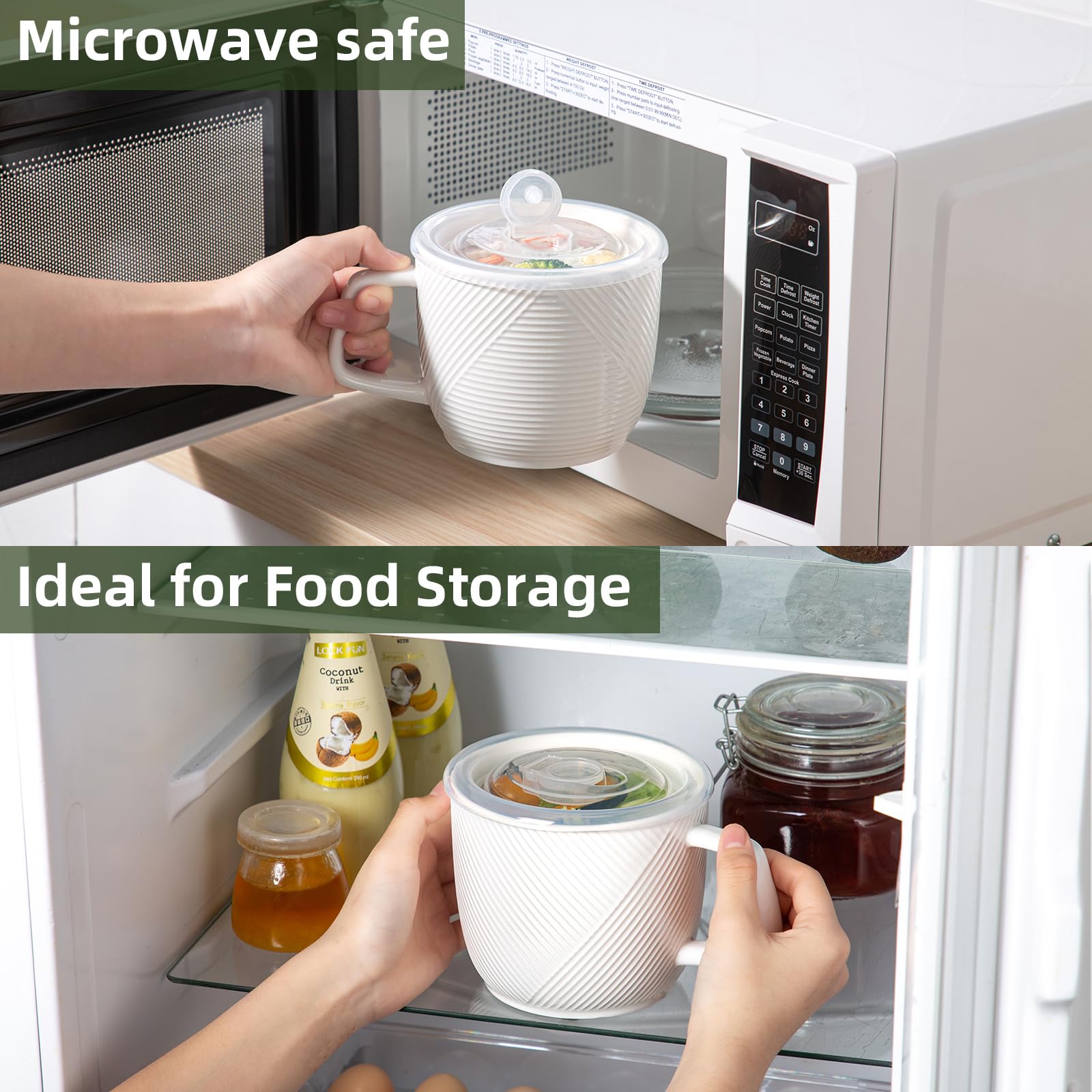 Adewnest tazón cerámica diseño ergonómico para agarre cómodo.