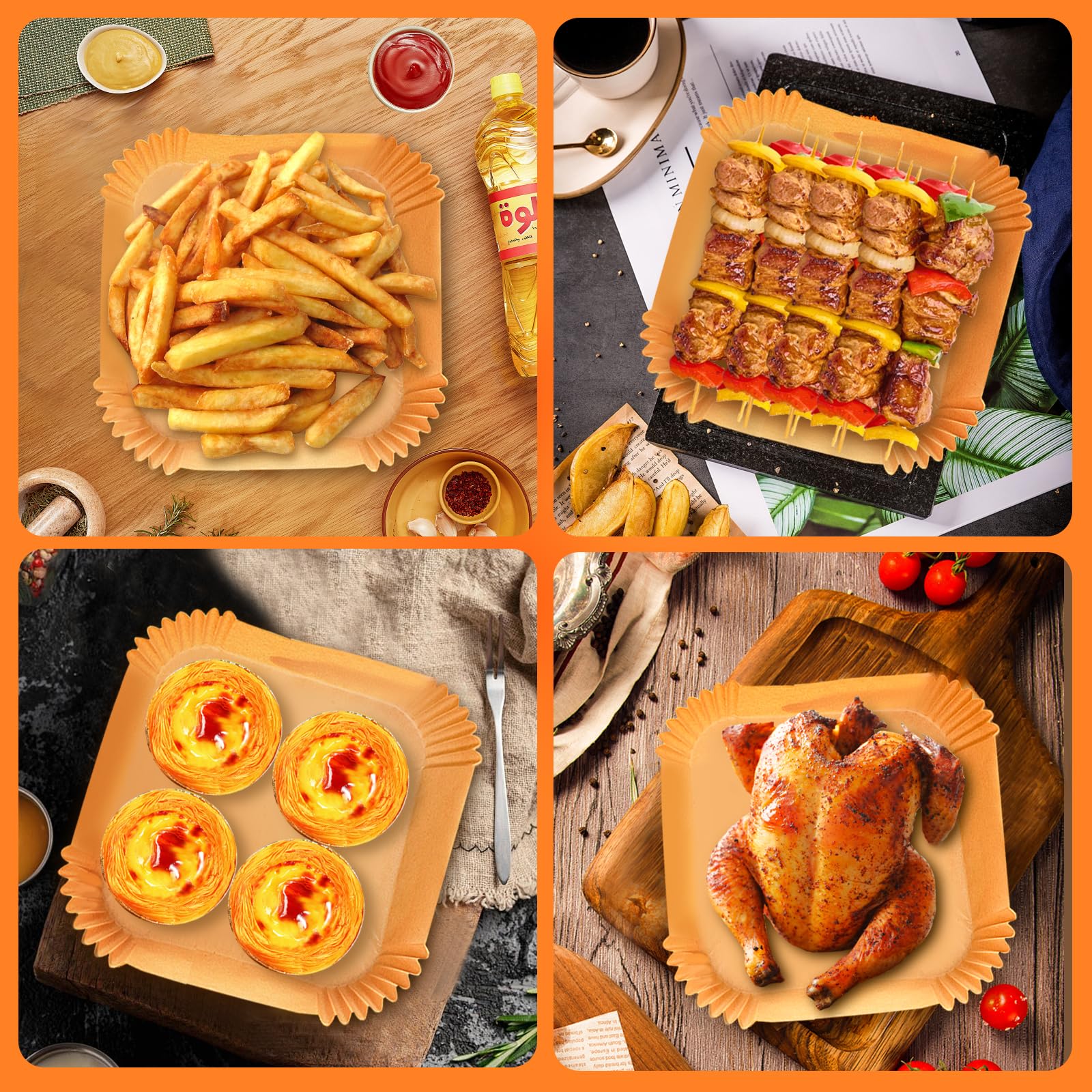 Adhjito pack de 200 forros air fryer, listo para cocinar sin ensuciar