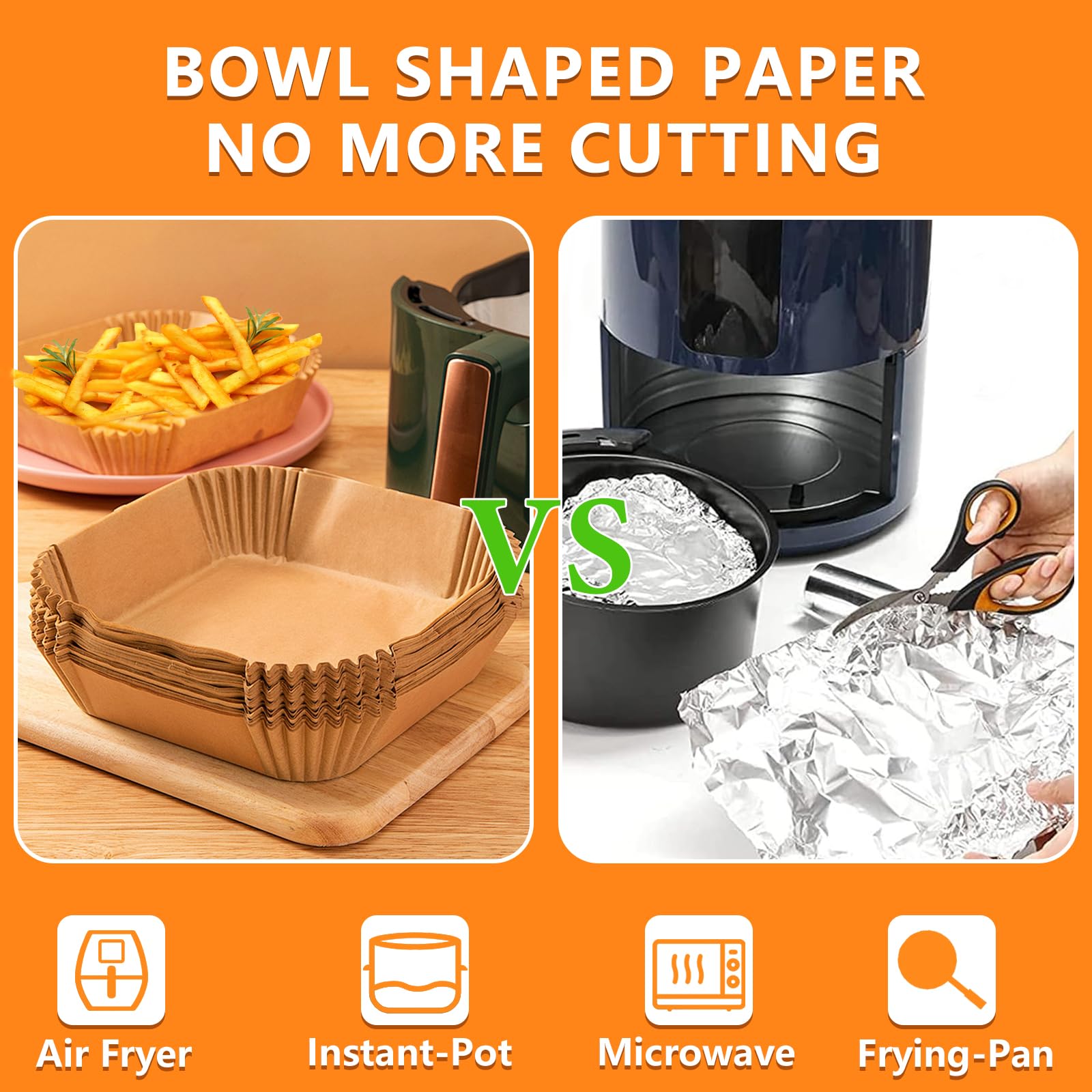 Adhjito papel para air fryer apto para 5–8 Qt, compatible con varias freidoras