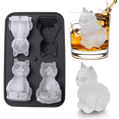 Admaison molde gatos 3D: desmolde rápido y cubos con forma felina.