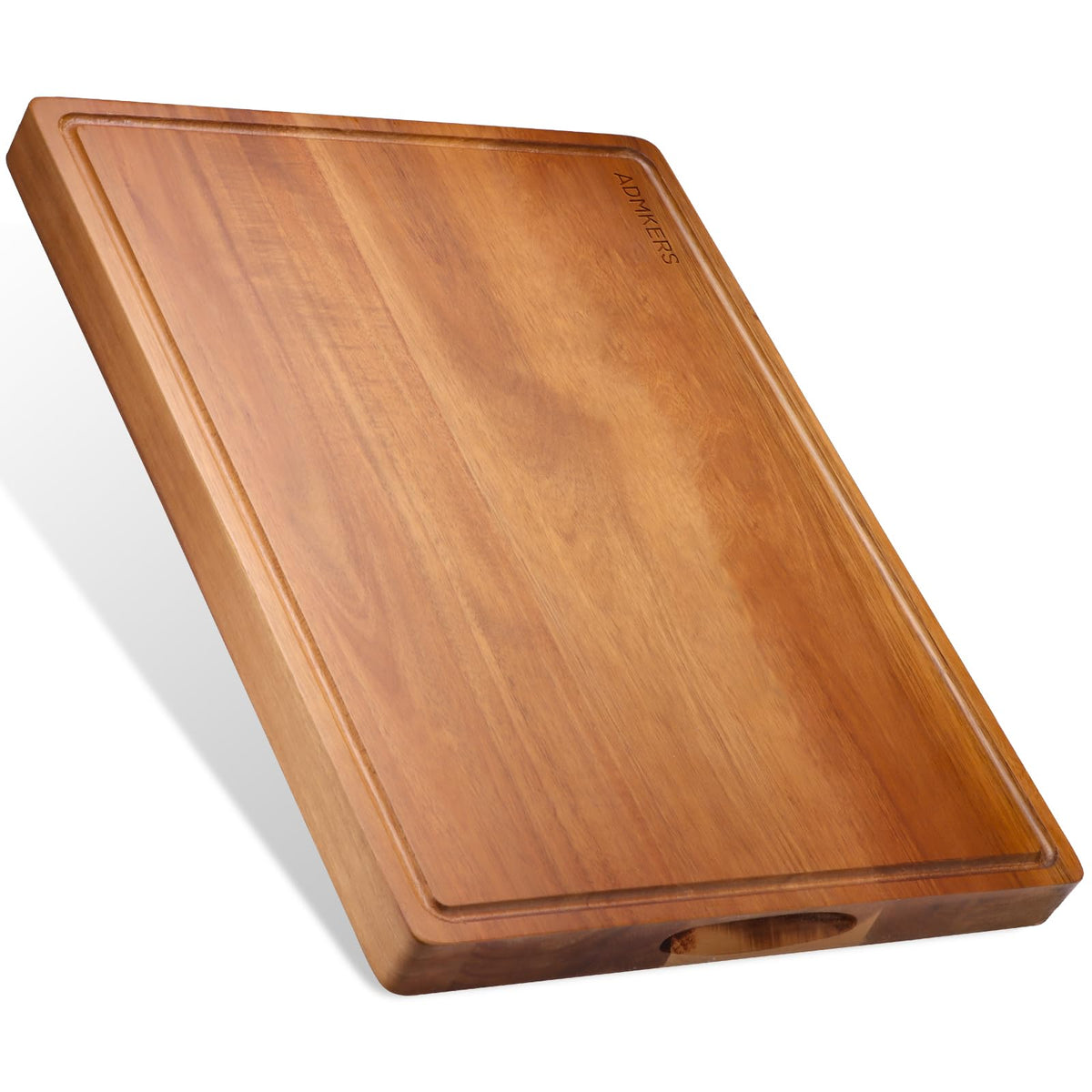 ADMKERS tabla de corte de acacia 17x12 con surco para jugos, ideal para carnes y verduras