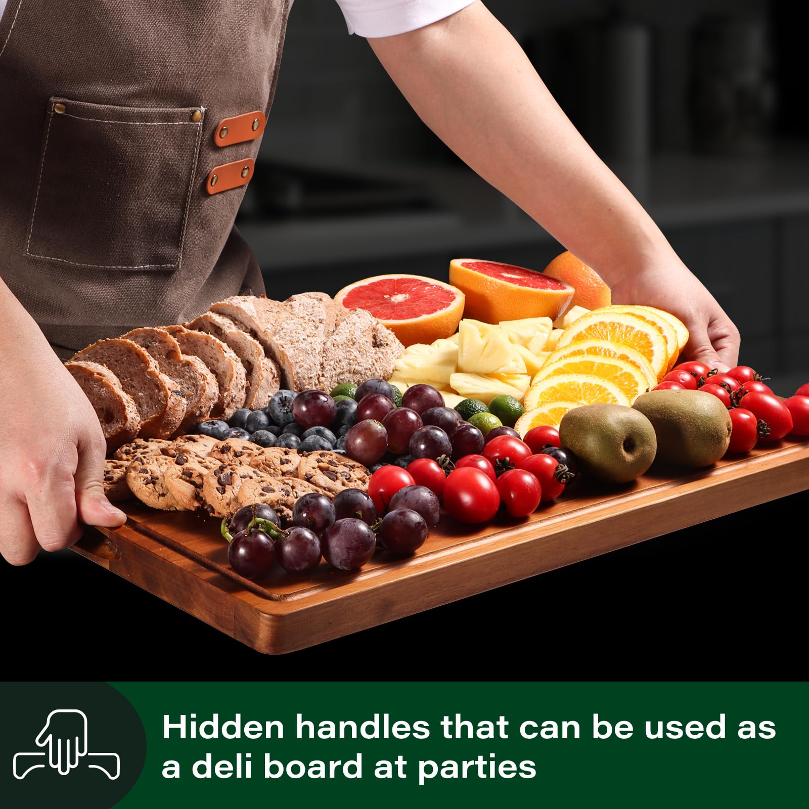 Tabla ADMKERS de doble sentido para cortar ingredientes diferentes sin contaminar sabores.