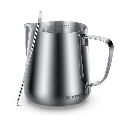 Jarra Adorever para espumar leche de 250 ml, ideal para arte con leche.