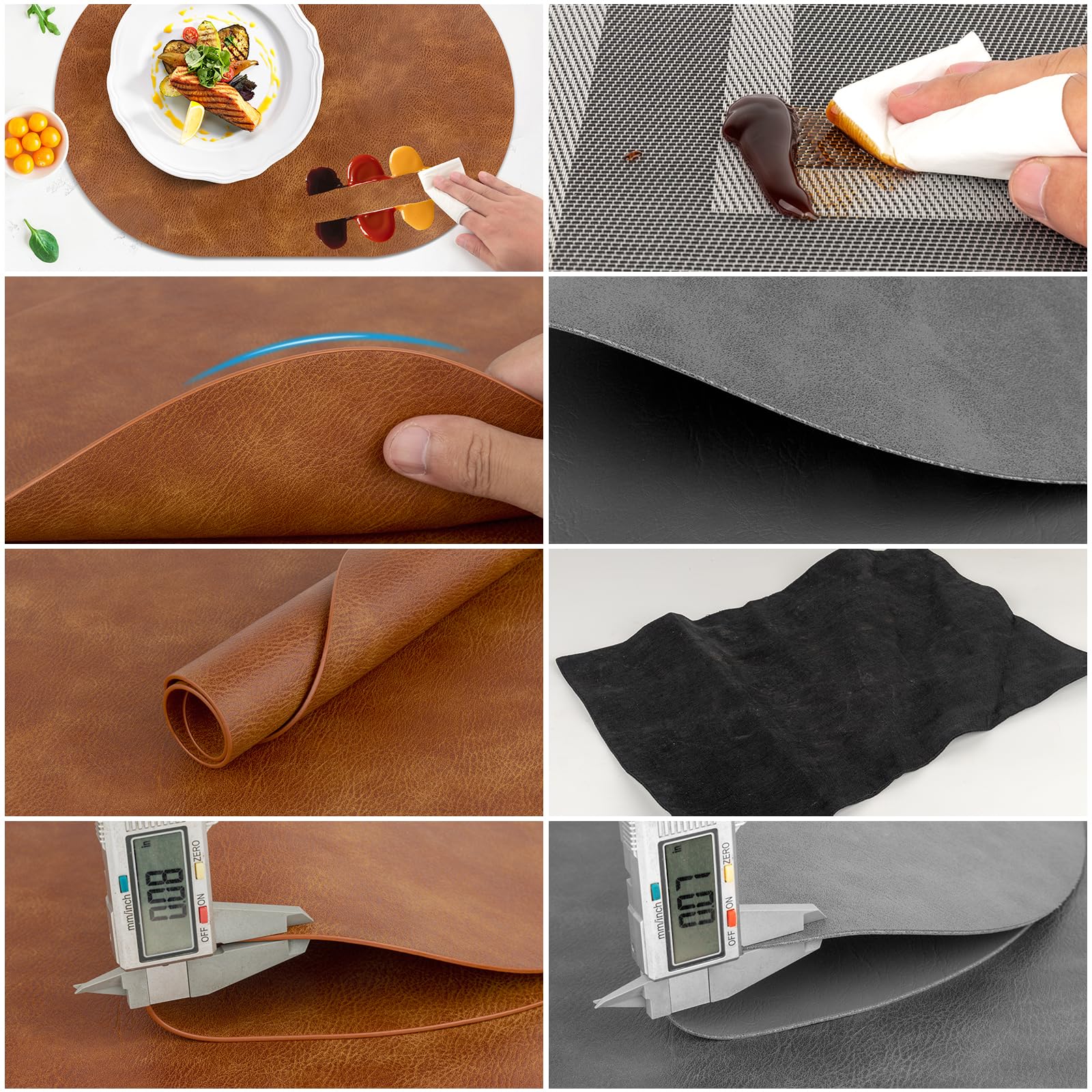 ADRIMER salvamanteles ovalados color cúrcuma diseño elegante para mesas modernas