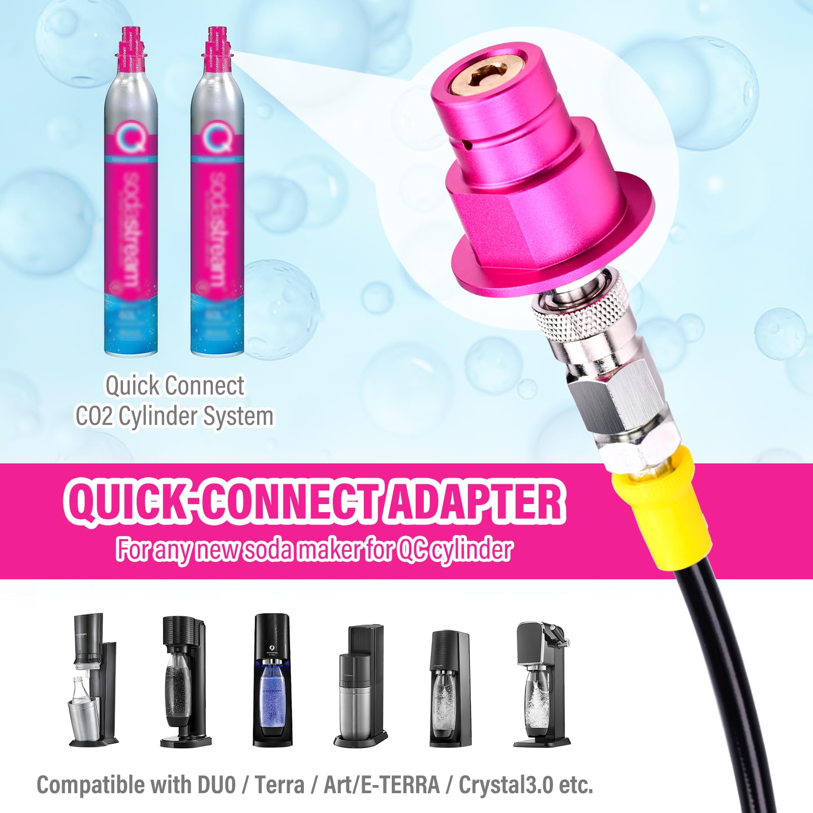 ADTIO adaptador CO2 instalación sencilla: conecta sin herramientas y rápido.