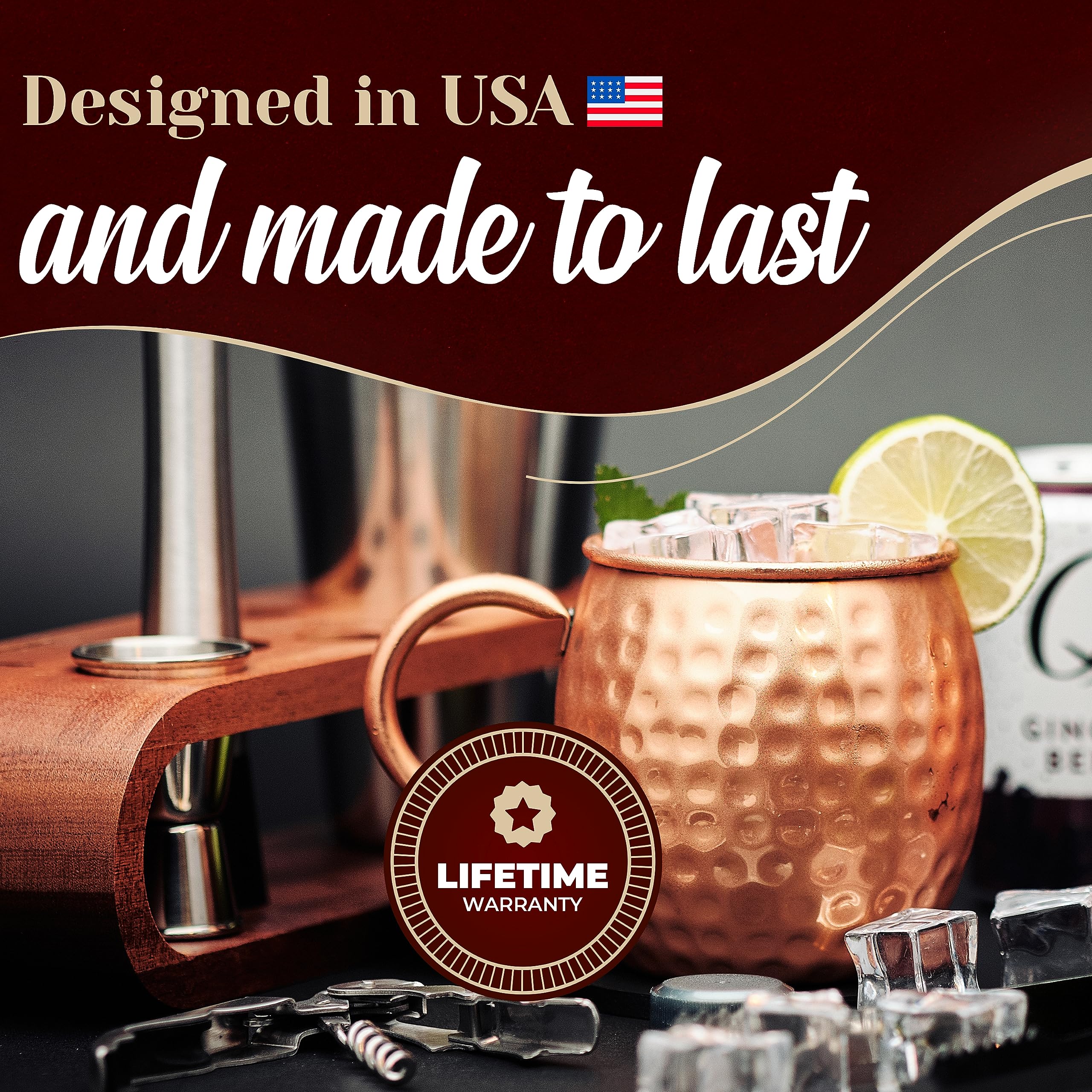 Advanced Mixology Mule Science: vaso medidor de cobre para medir tragos con precisión.