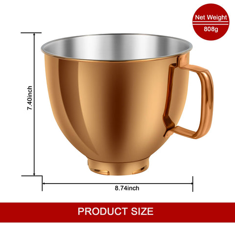 Adwrparts tazón 5qt, asa ergonómica para agarre cómodo