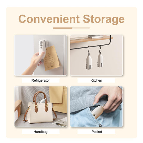 Aebveicc Sellador Mini USB recargable evita pilas desechables.