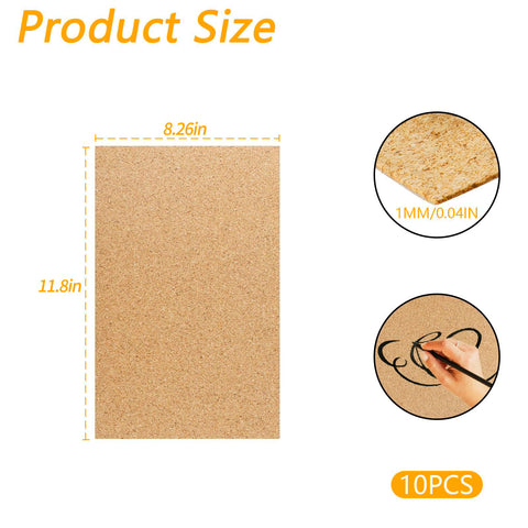 hoja de corcho adhesiva aecsze 30x21 cm protege muebles y superficies.