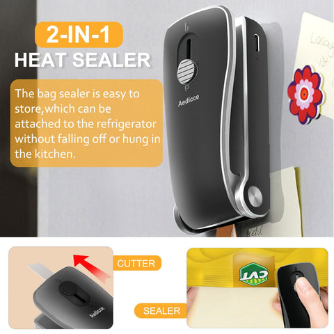 Aedicce mini sellador con mango ergonómico para un agarre cómodo.