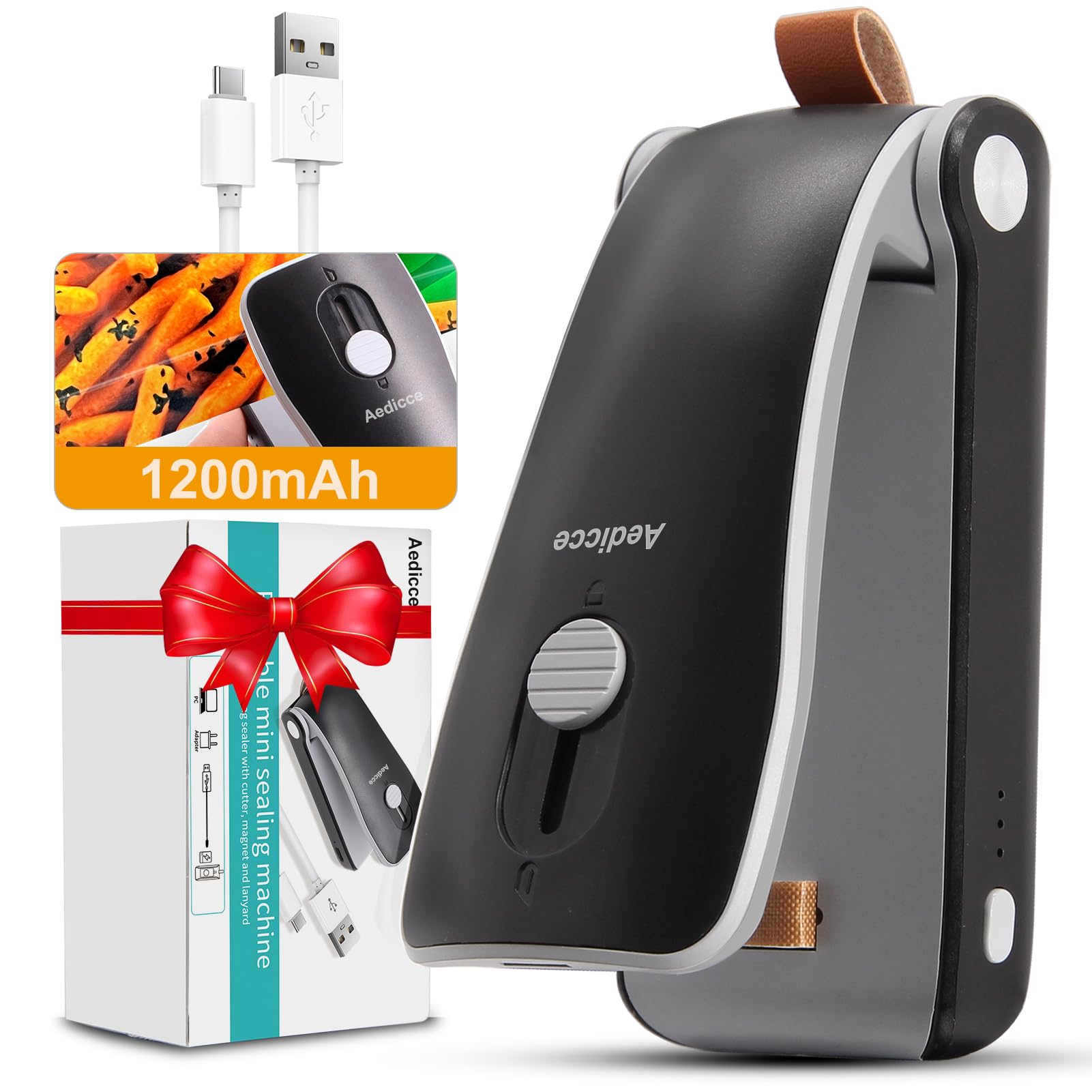 Aedicce mini sellador de bolsas cargando por USB, fácil de usar.