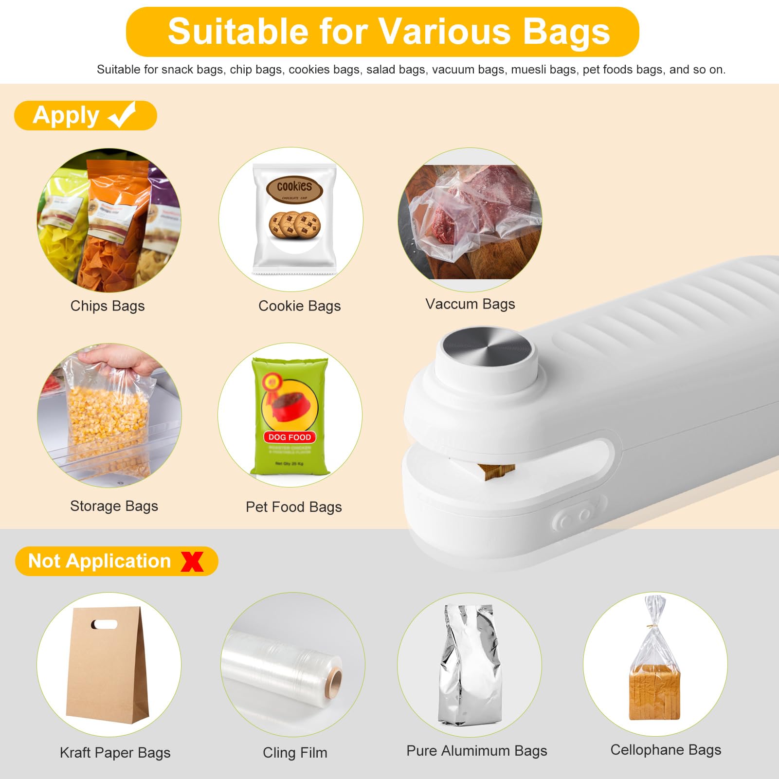 Aedicce sellador con corte invisible facilita abrir bolsas sin desgarros