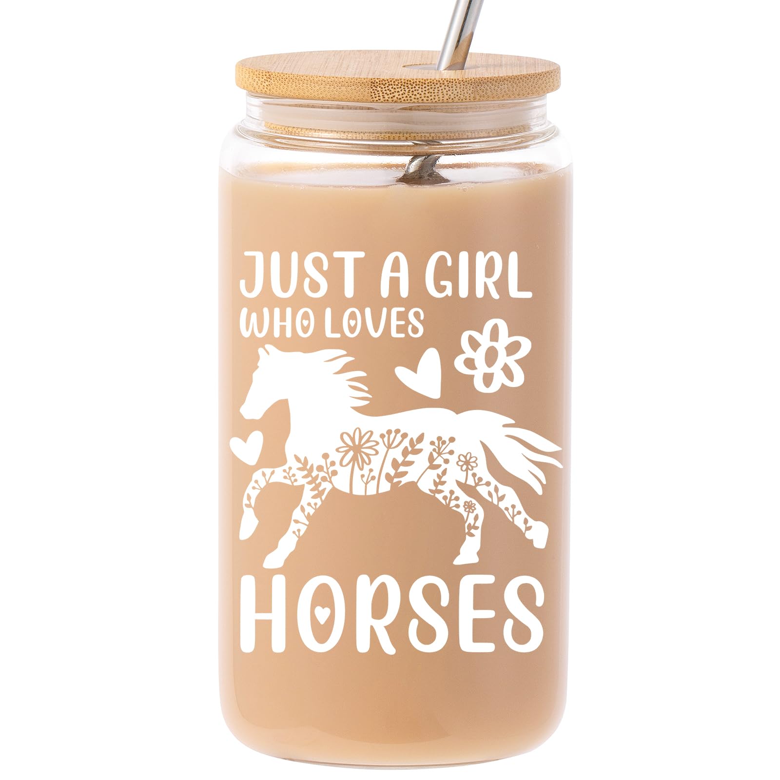 Taza Aeenr de vidrio con caballo; perfecta para café matutino en casa.