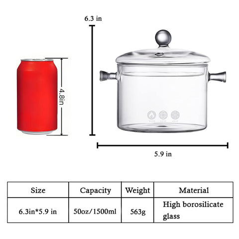 Vidrio borosilicato AEFPOYMXU, resistente al calor para uso diario.