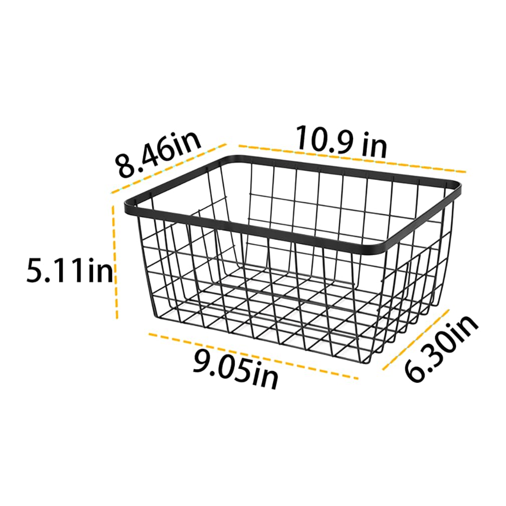 Cesta metálica con asa de Aeggplant para refrigerador, perfecta para ordenar alimentos.