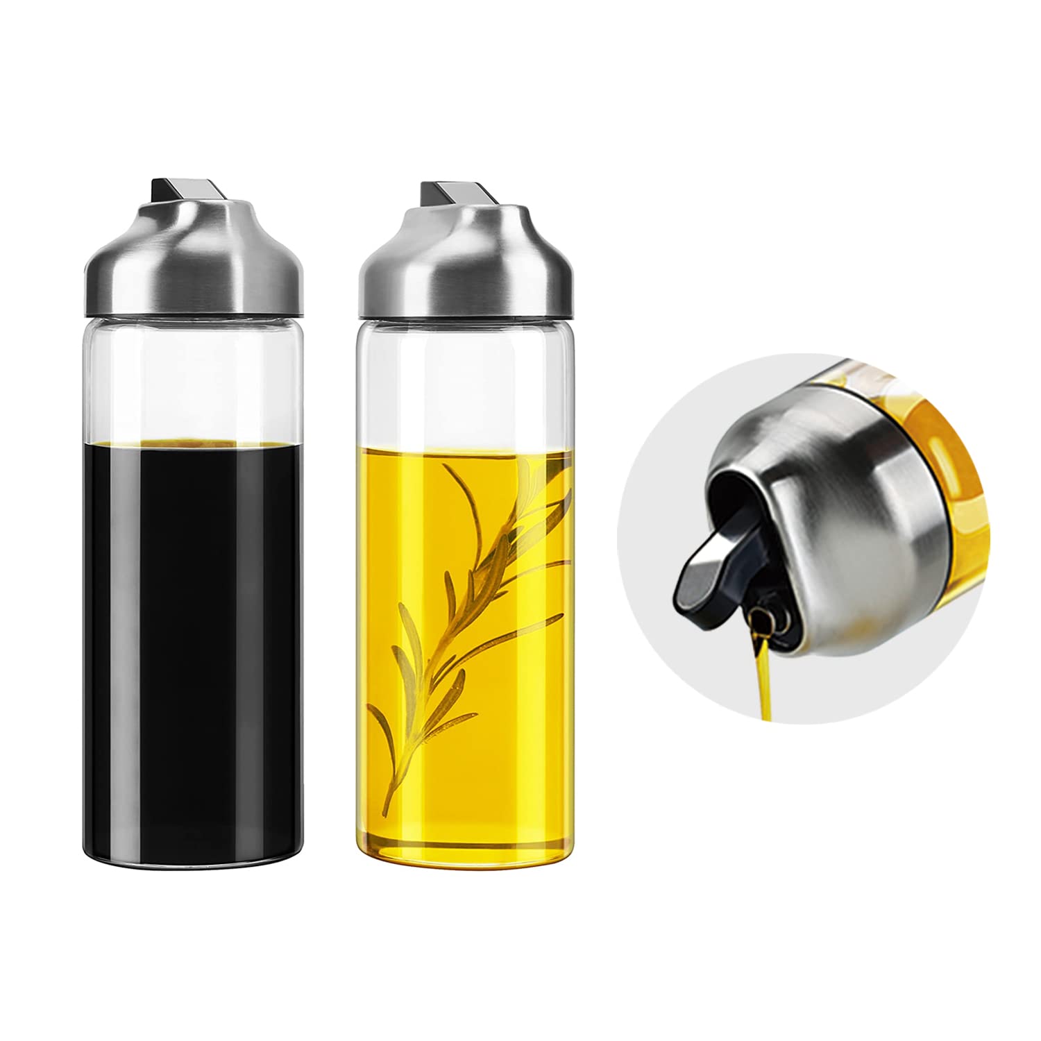 Aelga dispensador de aceite con tapa automática para verter con una mano.