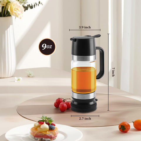 Dispensador Aelga de miel en vidrio transparente, fácil ver cuándo rellenar.