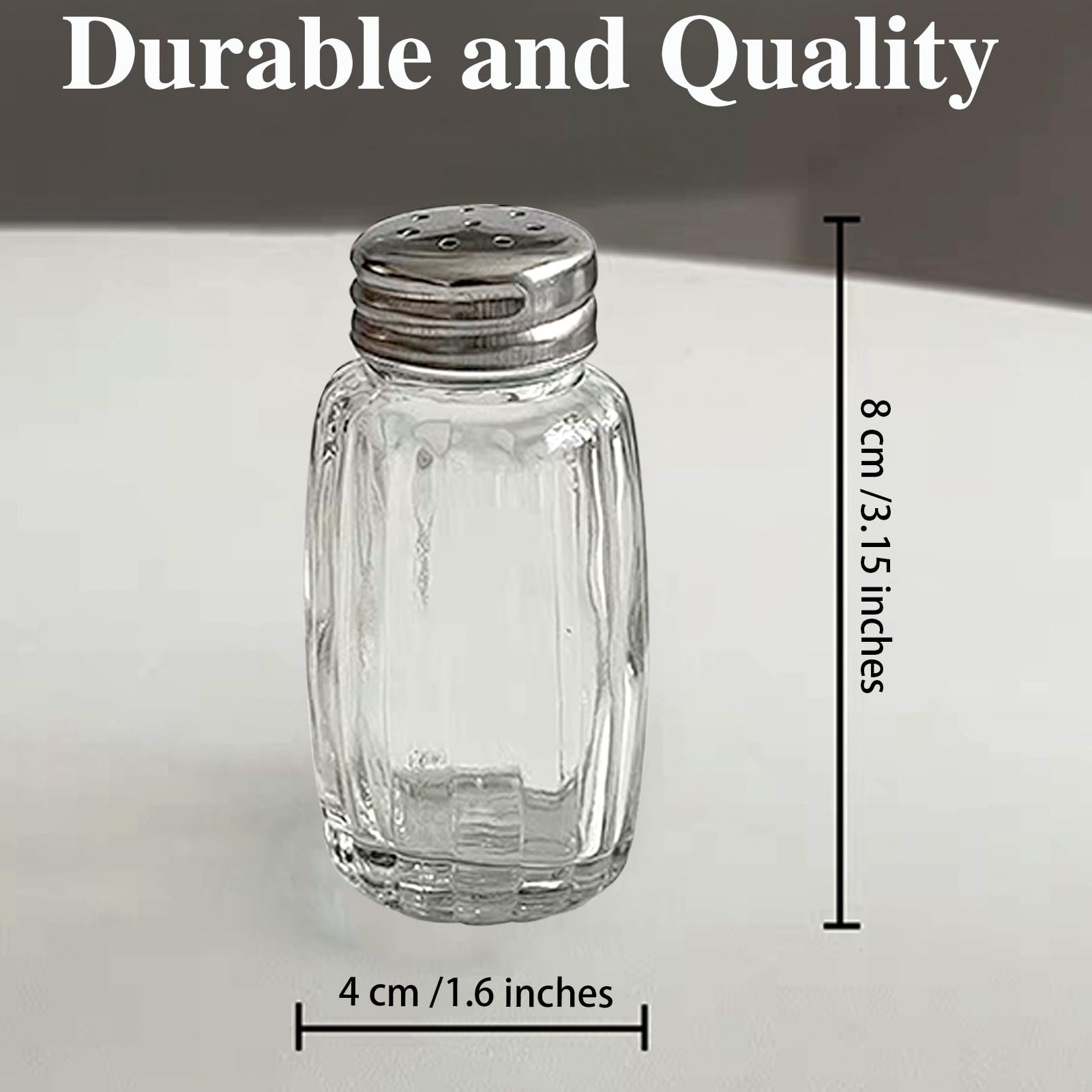 Aellabus botellas transparentes de sal y pimienta para lectura rápida