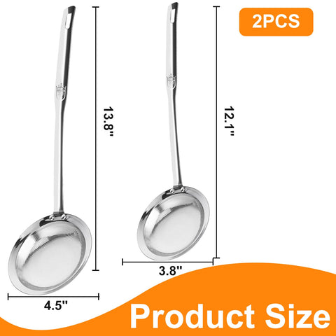 aeloer set cocina 2 piezas, versátil para filtrar, escurrir y espumar.