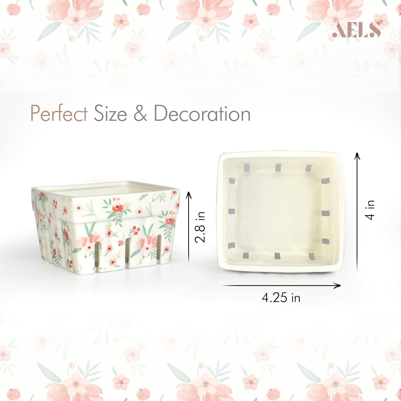 Cesta de bayas AELS con ranuras ventiladas para conservar frescura.