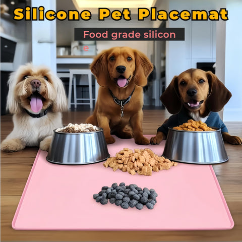 Aerkersun alfombrilla de silicona para comida de perros y gatos, fácil de limpiar.