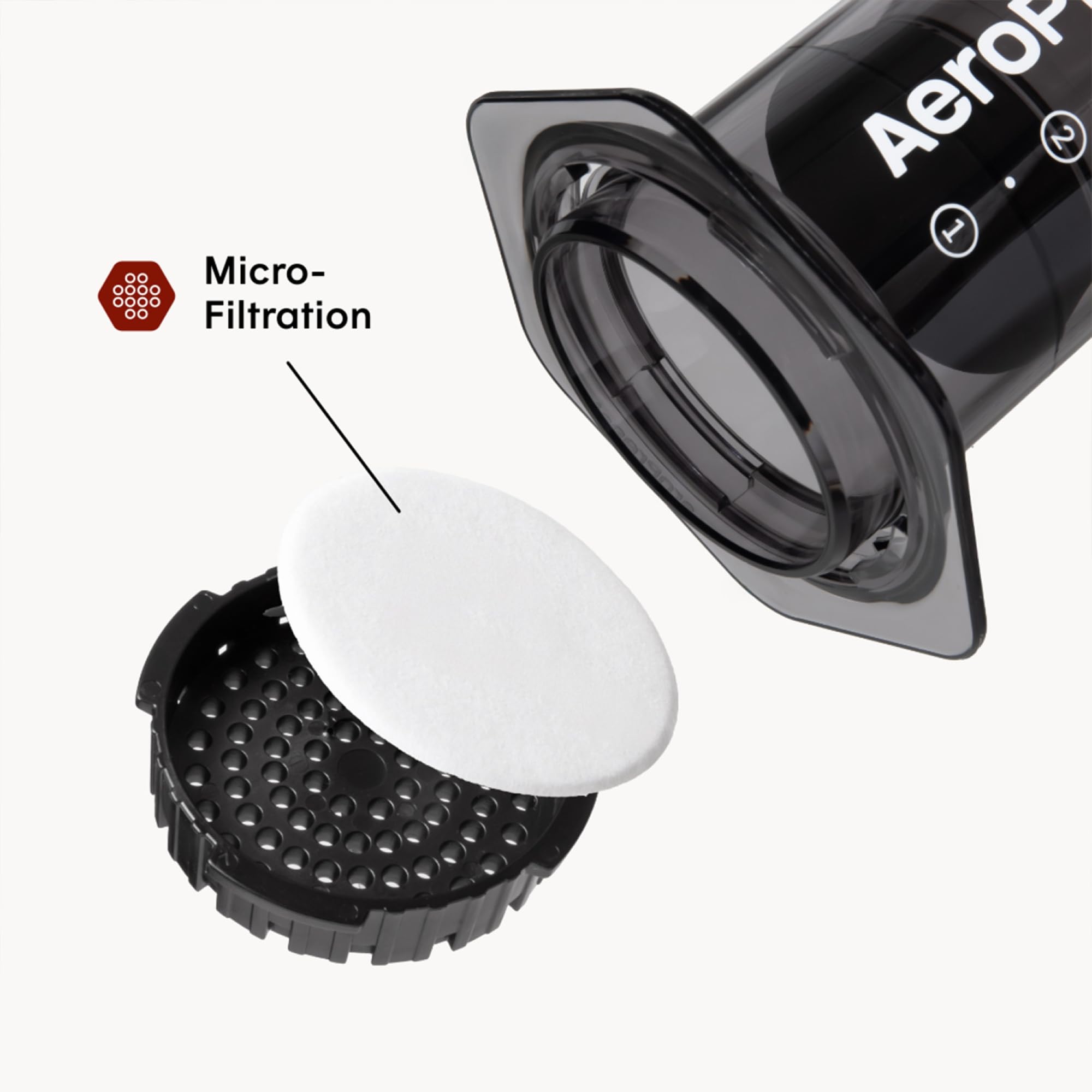 AeroPress Clear Black: control de tiempo y temperatura para una extracción más limpia.