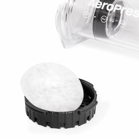 aeropress filtros compostables de papel blanco para sabor más claro.
