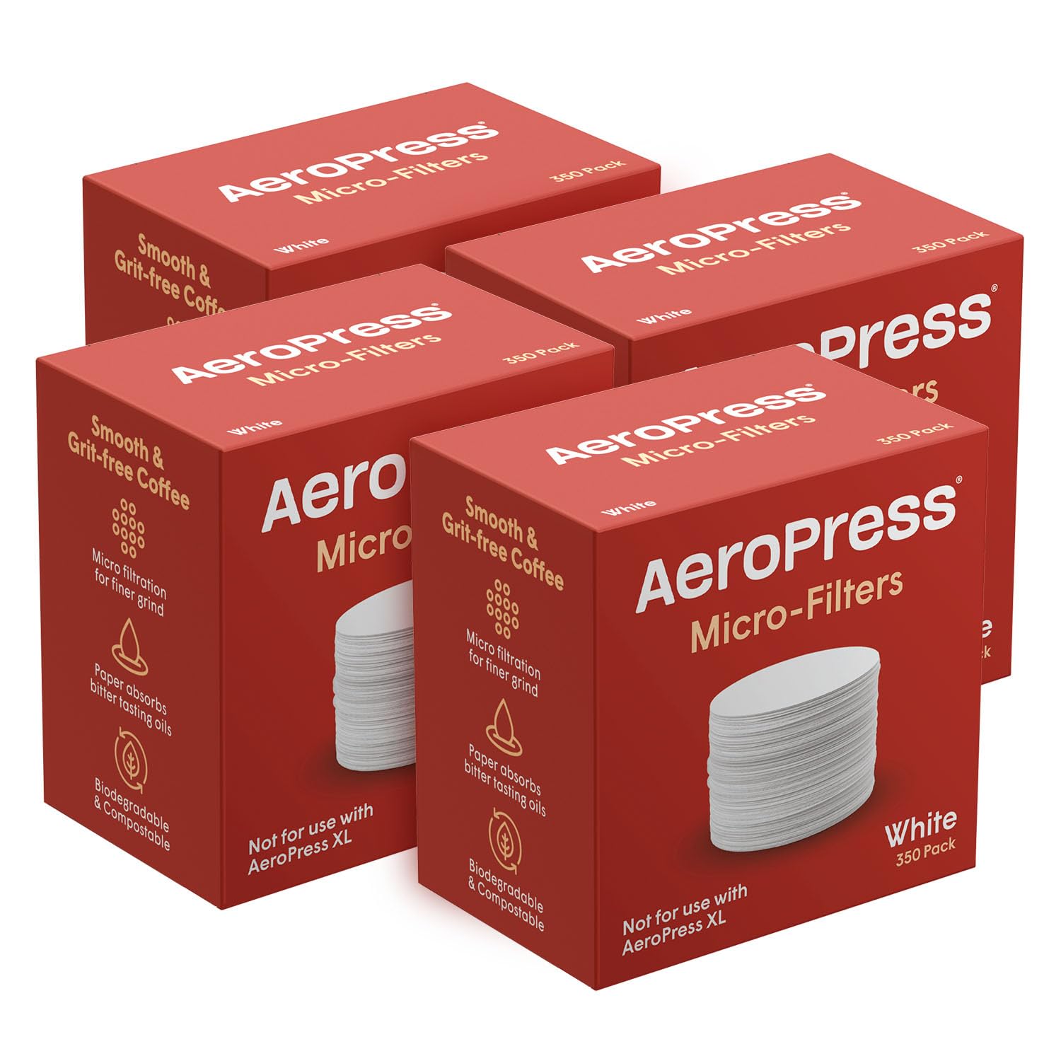 aeropress filtros micro de papel blanco para 4 paquetes, extracción limpia sin sedimentos.